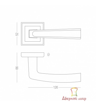 Ручка для дверей на розетке RAY A-1355 SN/CP, фото 4 Ручка для дверей на розетке RAY A-1355 SN/CP, фото 4